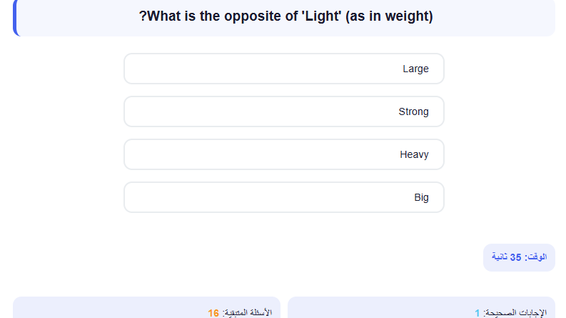 اختبار الكتروني لغة انجليزية لمسابقات بوابة الوظائف الحكومية – الجهاز المركزي للتنظيم والإدارة رقم 20
