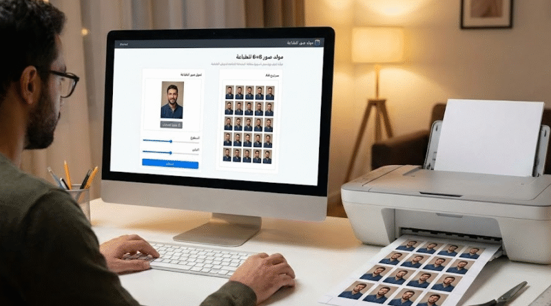 صانع صور 4×6 للطباعة أونلاين | 21 نسخة في ورقة A4 (PDF عالي الجودة)